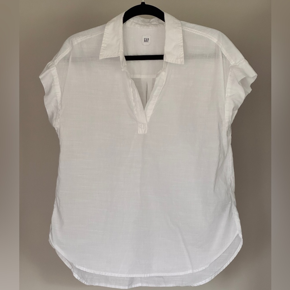 GAP White Boxy Polo Blouse